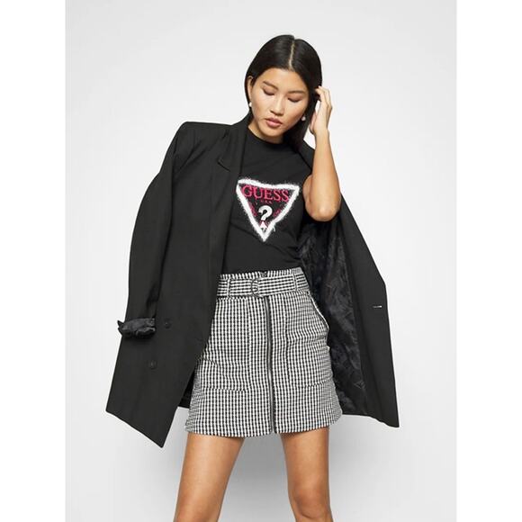 Guess Dresses & Skirts - NWT Guess Black White Checked Rafa Mini Skirt Preppy Academia Old Money sz Small